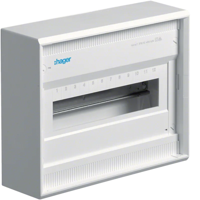Hager VA12B Kleinverteiler Aufputz Volta, APV, 1x12PLE, IP30, ohne Tür Versand Am Gleichen Tag