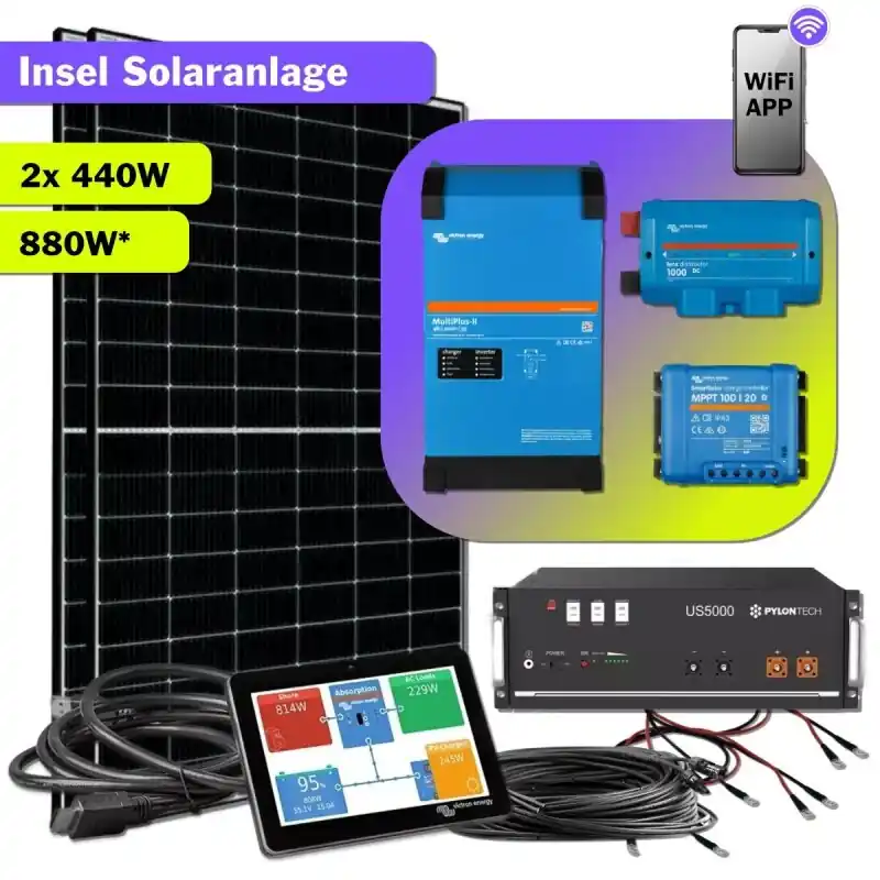 Limited Edition Insel Solaranlage 2400W Komplettset Plug & Play 48V / 230V