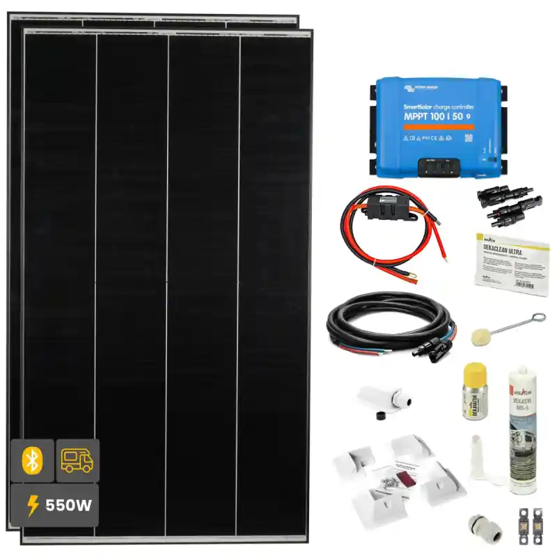 550 W SOLA Frame Black Wohnmobil Komplettset weiß Markenprodukt