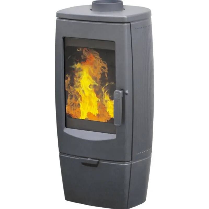 Plamen Gala Kaminofen Grau 8 kW – Gusseisenofen, Energieeffizienz A+, raumluftunabhängig Top-Preis