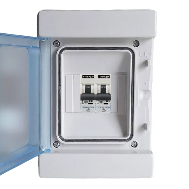 Wochenendangebot Sicherungskasten IP65 4M Komplett 1 x 1P C6 + 1 x 1P C10 VDE 1-phasig