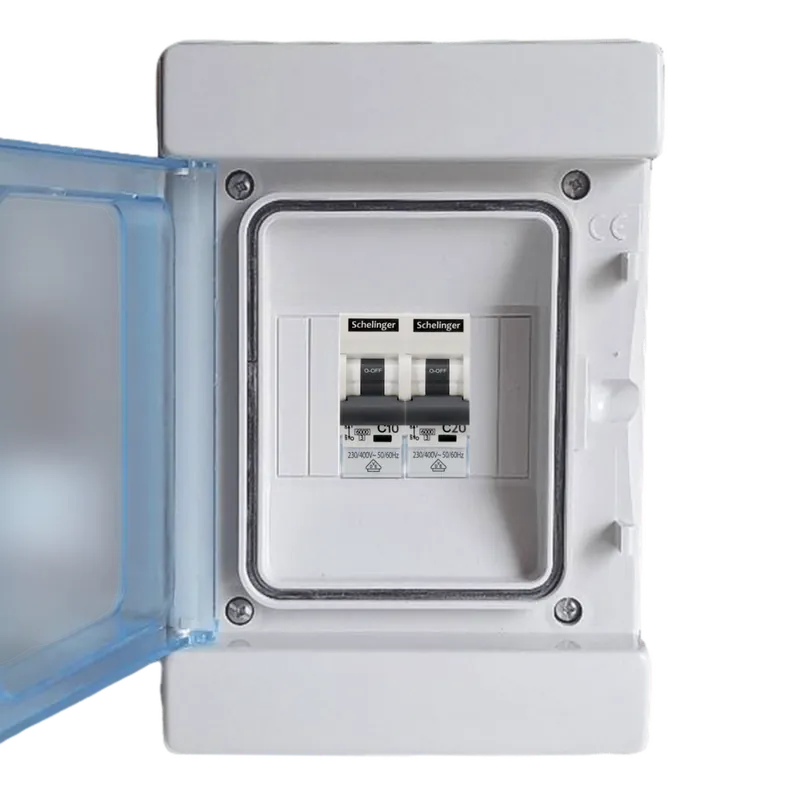 Sicherungskasten IP65 4M Komplett 1 x 1P C10 + 1 x 1P C20 VDE 1-phasig Gratis Versand