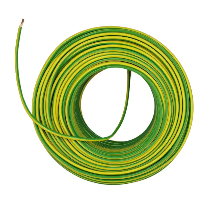 Premium Kabel 10,00mm2 (H07V-K) 1 Meter / 450-750V / gelb-grün