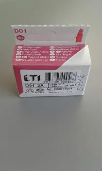 10 er Pack NEOZED Sicherungseinsätze D01 E14 2A rosa (002211001) Gleich Bestellen