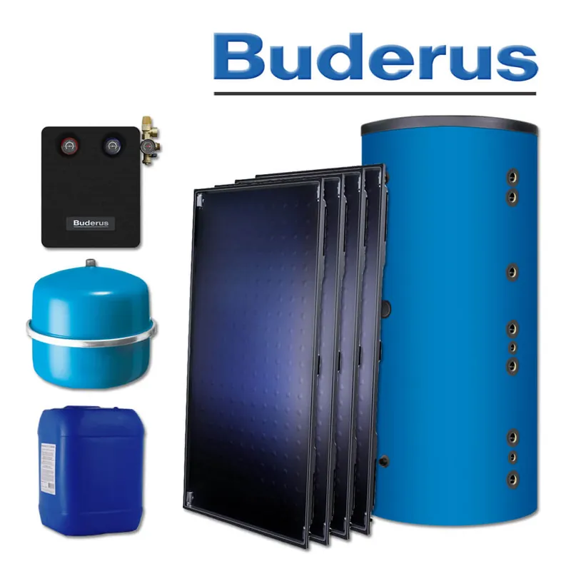 10,2m² Buderus Logaplus Solaranlage S92, SKT1.0-S, HS 750, Aufdachmontage Großhandel