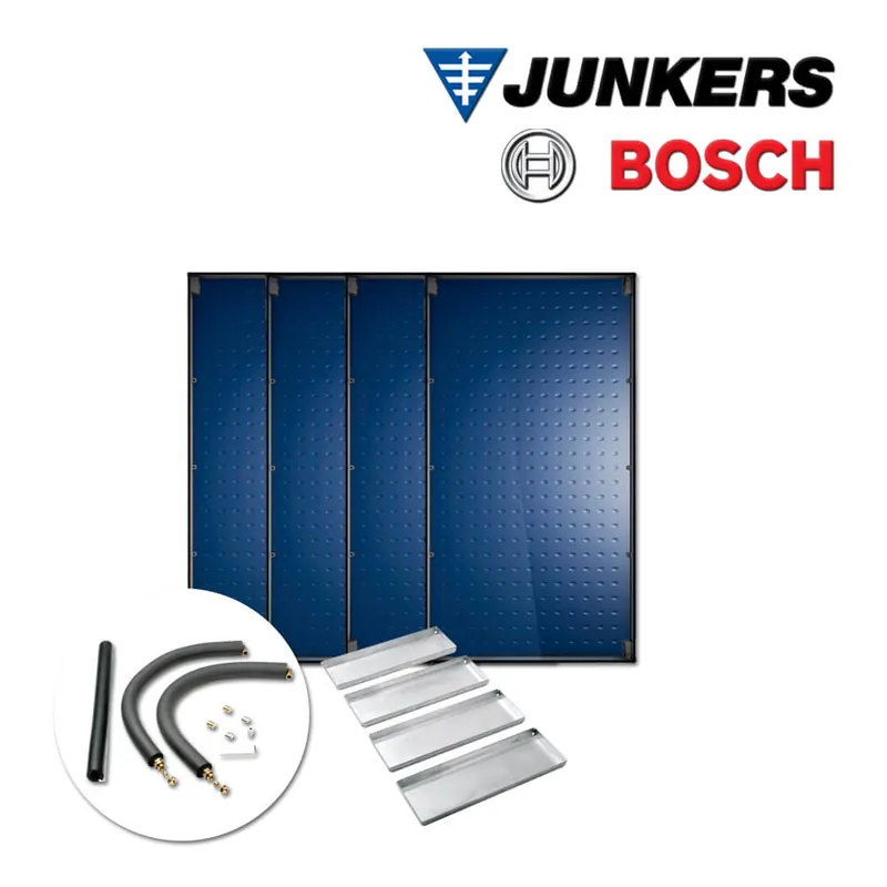 10,2m² Junkers Bosch Solaranlage SO733 mit FT226-2V, Flachdachmontage Wochenendangebot