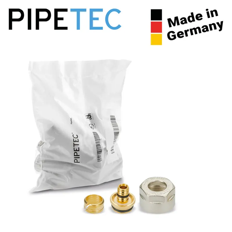 10 x Pipetec Klemmverschraubung 14x2 - 3/4" KV14M, Messing, Klemmringverschraubung Neu