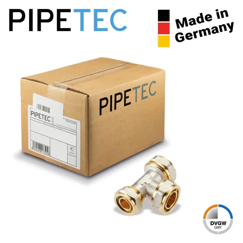 Preisreduziert 20 x Pipetec Schraub-T-Stück reduziert 32x3 - 32x3 - 26x3, SFT323226, DVGW