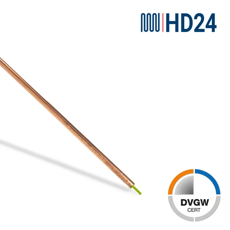 2m HD24 Kupferrohr 12x1,0mm, halbhart, nahtlos, DVGW-Zulassung, Stangenware Solange Der Vorrat Reicht