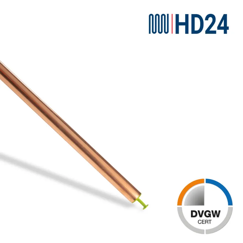 Preisreduziert 2m HD24 Kupferrohr 22x1,0mm, halbhart, nahtlos, DVGW-Zulassung, Stangenware