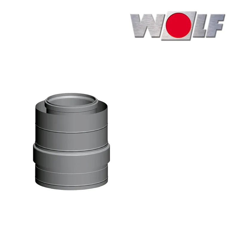Zertifiziert Wolf Zuluftstutzen DN160/225, aus Edelstahl/Polypropylen, Länge 250 mm
