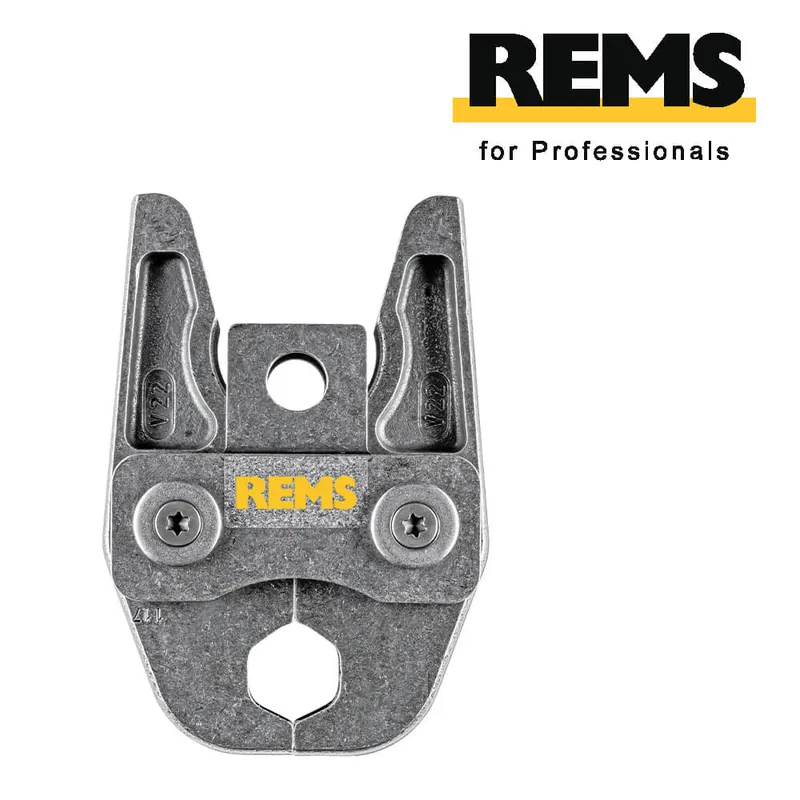 REMS Presszange V 22, Pressring, Pressbacken, mit Presskontur V, Ø 22 mm, 570135 Hochwertig