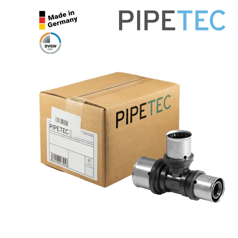 20 x Pipetec Press-T-Stück PPSU, reduziert, 26x3 - 26x3 - 20x2, KPFT262620, DVGW, TH+U, 5er Beutel Preisreduziert
