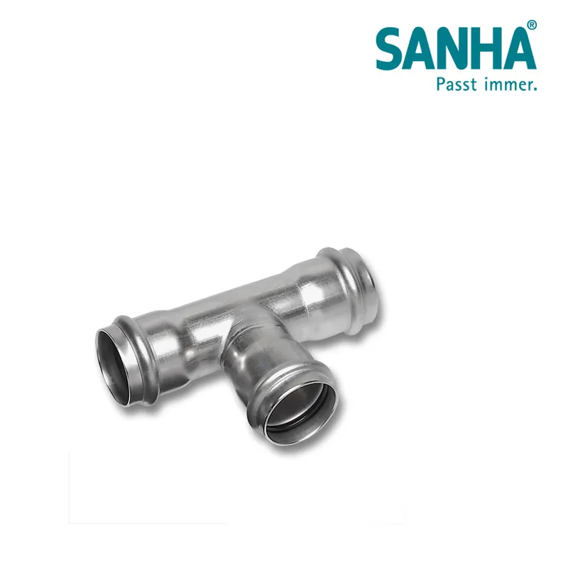 Zertifiziert SANHA NiroTherm T-Stück 42mm Universal-Press EPDM DVGW W534