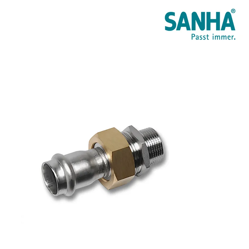Zertifiziert SANHA NiroTherm Verschraubung AG 42x1 1/2", flachdichtend, EPDM