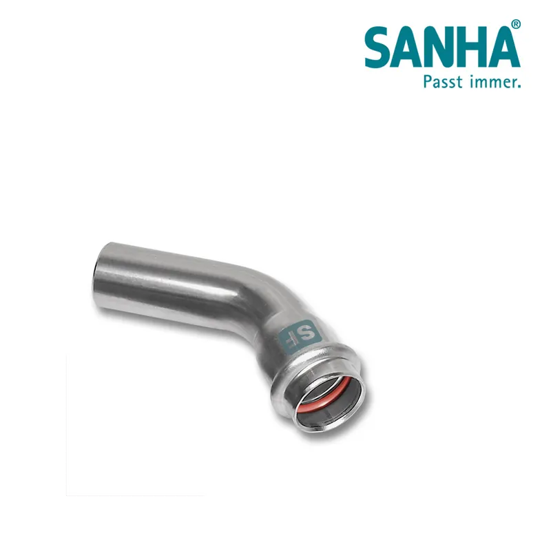 Ab Werk SANHA NiroSan SF Bogen 45° 76,1mm Universal-Press FKM DVGW W534