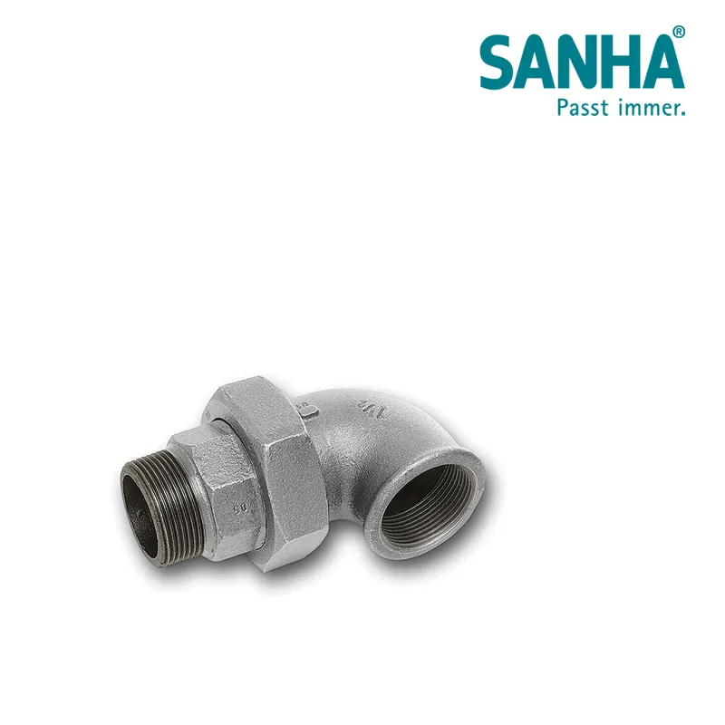 Ab Werk SANHA Tempergussfitting Winkelverschraubung verzinkt flachdichtend IG/AG 2" EN-GJMW-400-5