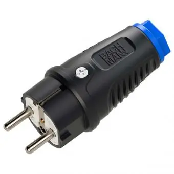 Bachmann Schutzkontaktstecker Vollgummi, IP54, schwarz-blau Mega-Angebot