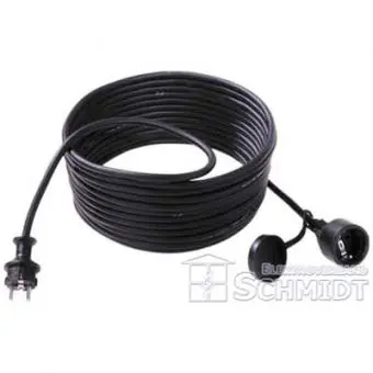 Begrenztes Angebot Schuko-Verlängerung, H07RN-F 3G1,5mm², Länge: 5m, schwarz