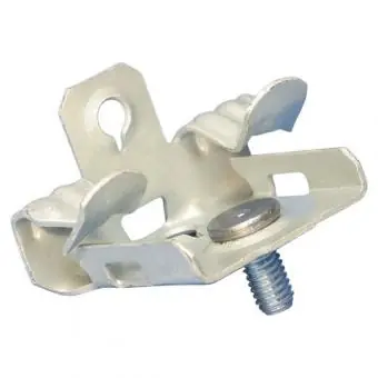 Erico EM912SM, Flanschclip zum Aufschlagen, Bodenbefestigung mit Bolzen, Flanschstärke 14 - 20mm, Gewindestift M6 x 11mm Heute Kaufen
