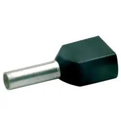 Zwillingsaderendhülsen isoliert, 2 x 1,5mm² / 12mm, schwarz, 100 Stück Ab Werk