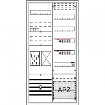 Striebel & John BA27CBW - Komplettschrank, 1 Zählerplatz, 1 Verteilerfeld, APZ, bestückt Exklusiv
