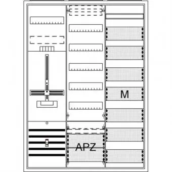 Geprüft Striebel & John DA37CD - Komplettschrank, 1 Zählerplatz, 1 Verteilerfeld, 1 Multimediafeld, APZ