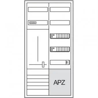 Hager Komplettschrank ZB323T15B, 1 Zählerfeld, 1 Verteilerfeld, APZ, bestückt Echt