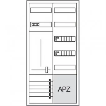 Hager Komplettschrank ZB323T15G, 1 Zählerfeld, 1 Verteilerfeld, APZ, bestückt Direktkauf