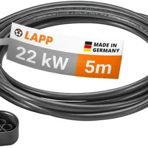 LAPP MOBILITY Typ 2 Ladekabel 22 KW 5m - Ladekabel E Auto 32a 3-Phasig - IP55 geschütztes Ladekabel Mode 3 - Ladekabel Typ 2 mit korrosionsresistenten Steckkontakten - geeignet für PHEV, BEV & EV Sale