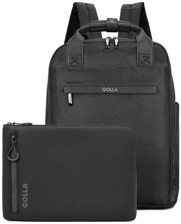 Ausverkauf Laptop Rucksack 15.6" mit Sleeve 14" als Set in schwarz