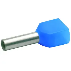 Zwillingsaderendhülsen isoliert, 2 x 2,5mm² / 13mm, blau, 100 Stück Jetzt Bestellen