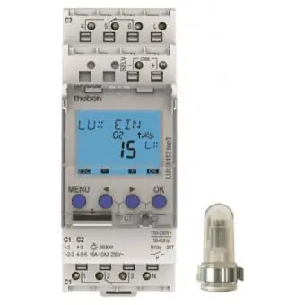 Theben LUNA 112 top3 AL, Digitaler 2-Kanal Dämmerungsschalter, Externer Aufbau-Lichtsensor, Betriebsstundenzähler Meistverkauft
