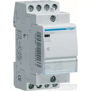 Hager ESC428S - Installationsschütz brummfrei 230V / 25A - 3 Schließer + 1 Öffner Solange Der Vorrat Reicht