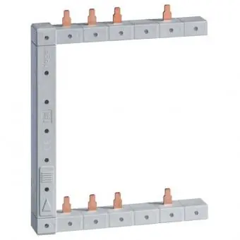 Hager KCF563L, Phasenschiene senkrecht links, L1N-L2N-L3N zu L1N-L2N-L3N, 125mm, 2-reihig Must-Have