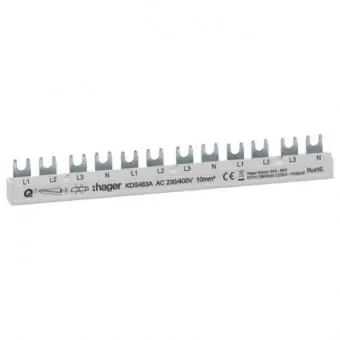 Hager KDS463A, Phasenschiene 12 Module, L1L2L3N-L1L2L3N-L1L2L3N, QuickBusbar Großhandel