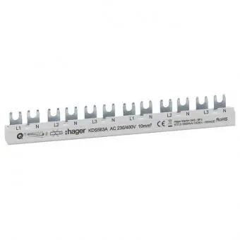 Hager KDS563A, Phasenschiene 12 Module, L1N-L2N-L3N-L1N-L2N-L3N, QuickBusbar Expressversand
