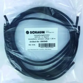 Billig Verdrahtungsbrücke H07V-K 10 mm², Länge 1 m, schwarz, 5 Stück