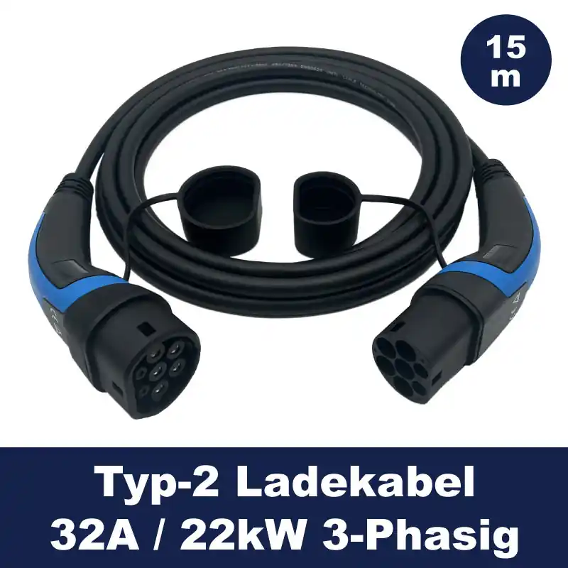 Mega-Angebot ReChargeU Pro Ladekabel Typ2 – 32A – 22kW – 3-Phasig – 15m