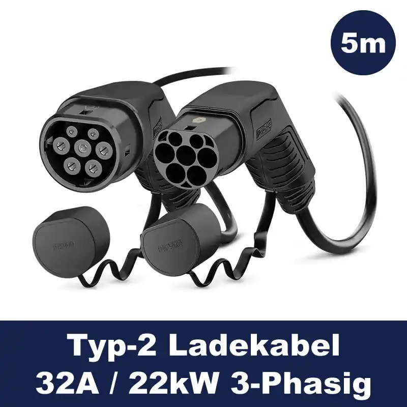 go-e Ladekabel Typ2 – 32A – 22kW – 3-Phasig – 5m Original