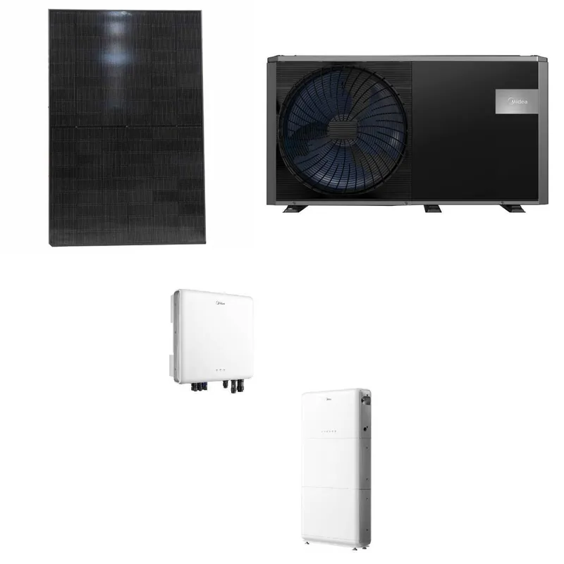 Gleich Bestellen Midea MHELIOS HEMS PV-Set 5kWp + 6kW Wärmepumpe + 10 kWh Speicher