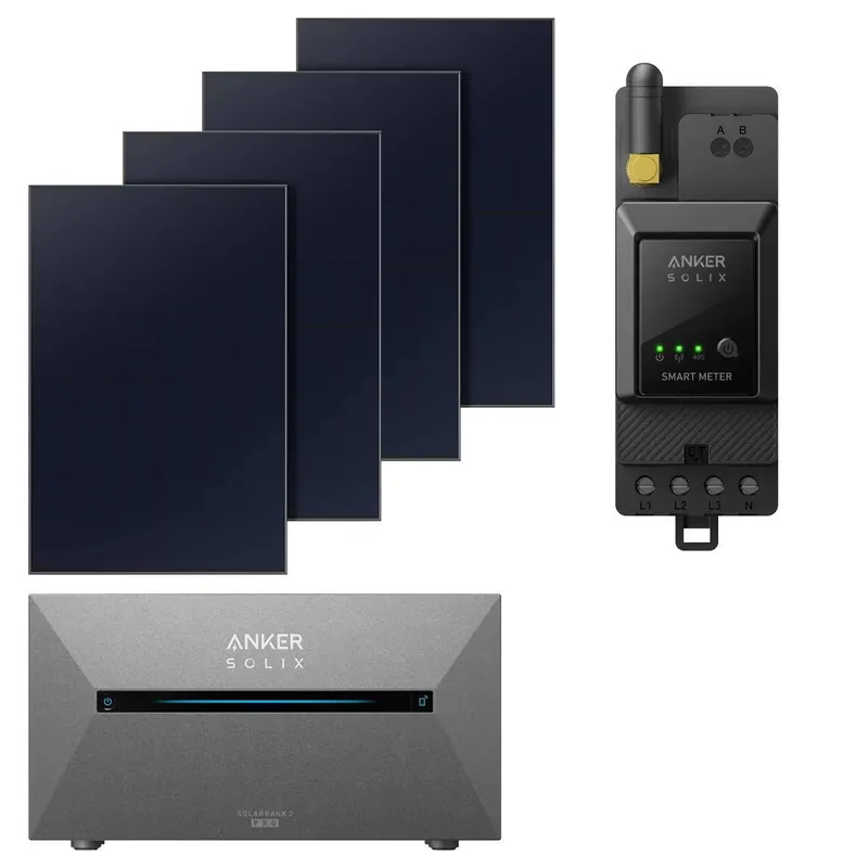 Handgefertigt ANKER Balkonkraftwerk mit Speicher E1600 Pro, 1,6kWh, 4 x 440W Solarmodule
