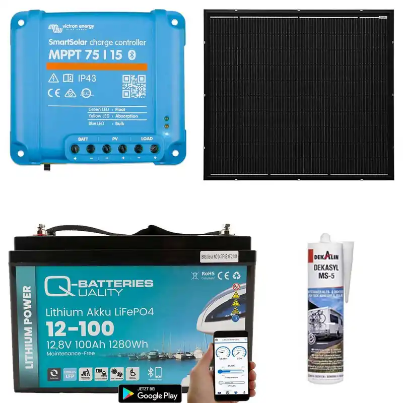 a-TroniX Solaranlage Wohnmobil 220W mit 100Ah Lithium Batterie und Victron MPPT Laderegler Angebot